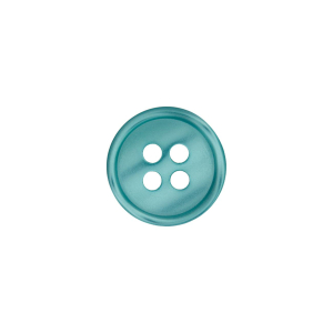 Poly-bouton 4-trous 11mm turquoise clair