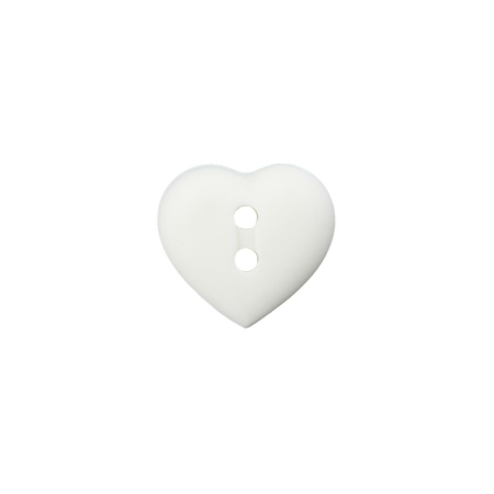 Poly-bouton 2-trous coeur 12mm blanc