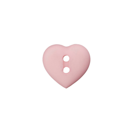 Poly-bouton 2-trous coeur 12mm rose