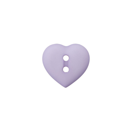 Poly-bouton 2-trous coeur 12mm lilas parme