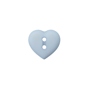 Poly-bouton 2-trous coeur 12mm Bleu clair