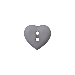 Poly-bouton 2-trous coeur 12mm gris moyen