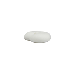 Poly-bouton 2 trous coeur 15mm blanc