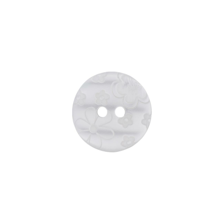 Bouton en poly 2-trous 15mm blanc