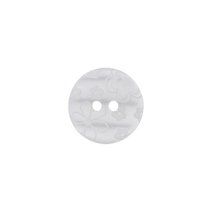 Bouton en poly 2-trous 15mm blanc