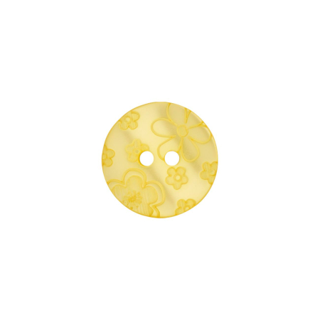 Bouton en poly 2-trous 15mm jaune