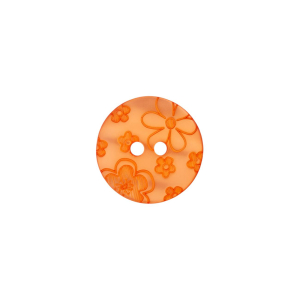 Bouton en poly 2-trous 15mm orange