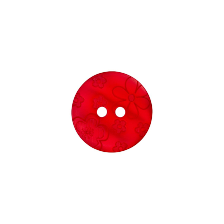 Bouton en poly 2-trous 15mm rouge