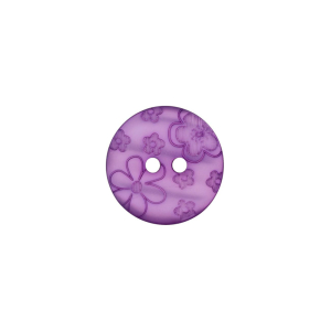Bouton en poly 2-trous 15mm violet