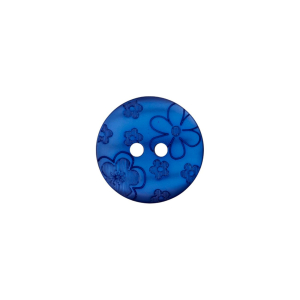 Bouton en poly 2-trous 15mm bleu