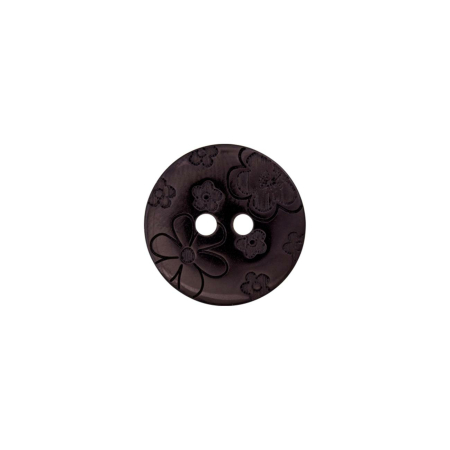 Bouton en poly 2-trous 15mm noir