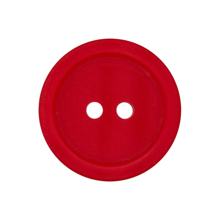 Bouton en poly 2-trous 18mm rouge