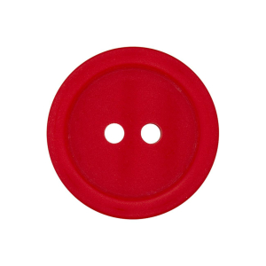 Bouton en poly 2-trous 18mm rouge