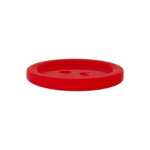 Bouton en poly 2-trous 18mm rouge