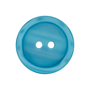 Poly-bouton 2-trous 18mm turquoise foncé