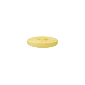 Poly-bouton mouton 2-trous 15mm jaune