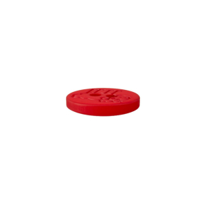 Poly-bouton mouton 2-trous 15mm rouge