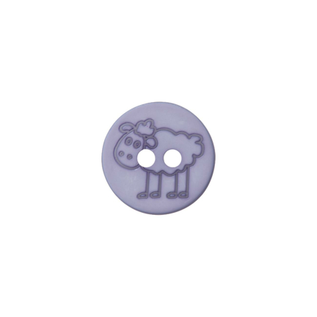 Poly-bouton mouton 2-trous 15mm lilas parme