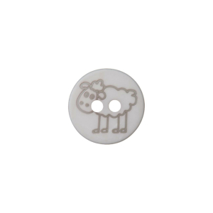 Poly-bouton mouton 2-trous 15mm gris