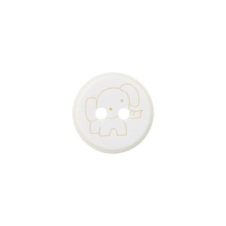 Poly-bouton 2-trous éléphant 12mm crème