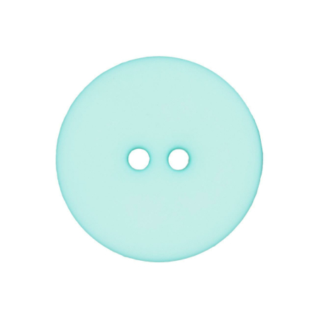 Bouton en poly 2-trous 18mm turquoise