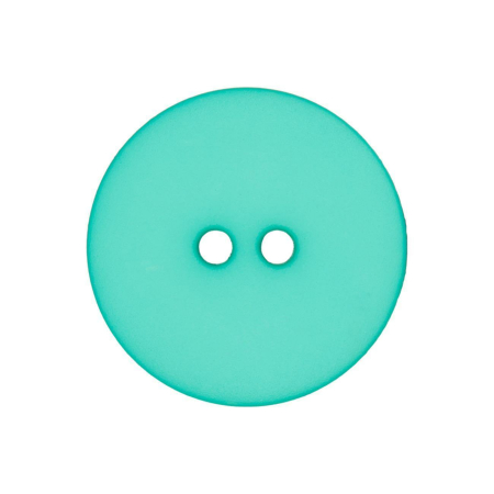 Bouton en poly 2-trous 18mm turquoise