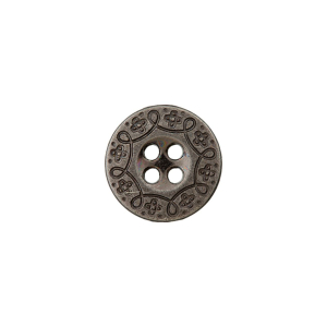 Bouton en métal 4-trous 11mm argent antique