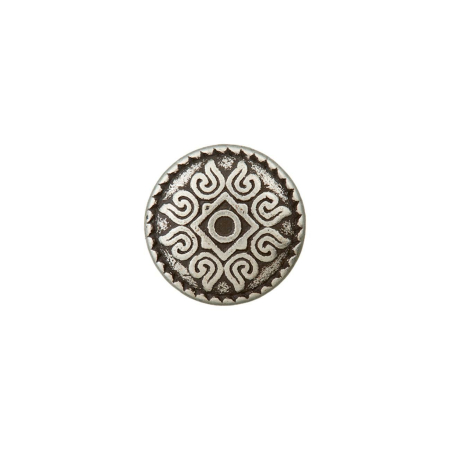 Bouton en métal avec œillet de 10mm en argent antique