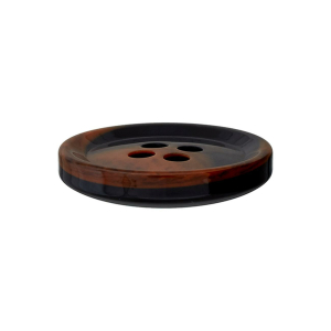 Poly-bouton 4-trous 15mm marron foncé