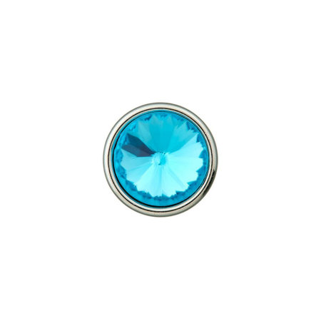 Poly-bouton métallisé oeillet 9mm turquoise clair