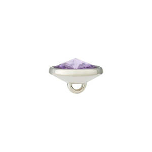 Poly-bouton métallisé oeillet 9mm lilas parme