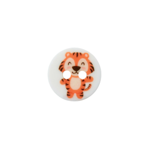 Poly-bouton 2-trous tigre 12mm coloré