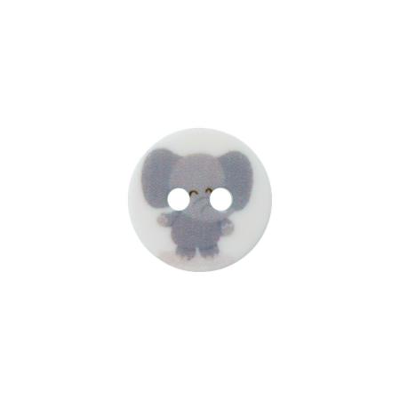 Poly-bouton 2-trous éléphant 12mm gris