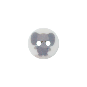 Poly-bouton 2-trous éléphant 12mm gris