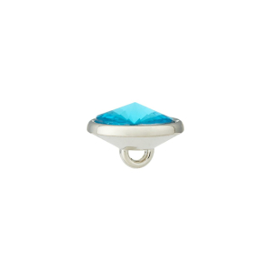 Poly-bouton métallisé oeillet 12mm turquoise clair