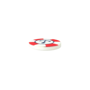 Poly-bouton Maritime 2-trous 15mm rouge