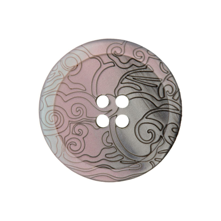 Poly-bouton 4-trous 23mm gris moyen-vieux rose