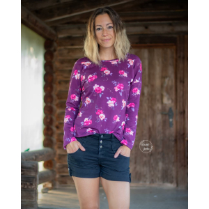 Sweat French Terry - Roses sur baies - Collection...