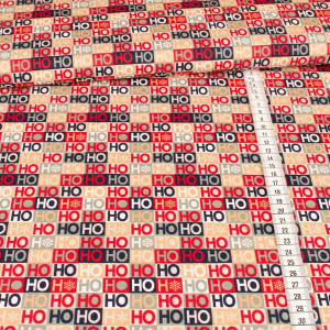 Tissu coton - Ho Ho Ho - multicolore