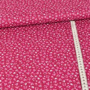 Tissu coton - timbres de Noël - rose