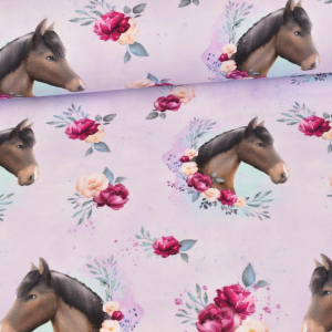 Jersey Lamour du cheval sur lilas- Collection exclusive...