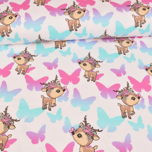 Jersey Rosalie Deer Papillons sur blanc - Collection exclusive Glitzerpüppi