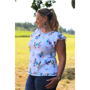 Jersey Lovely Butterflies sur blanc - Collection...