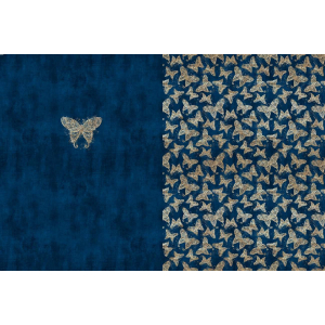 Jersey panneau - Golden Butterflies look denim - Collection exclusive Glitzerpüppi