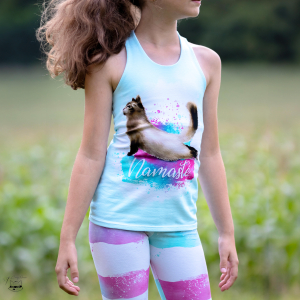 Jersey panneau - Namasté du chat de yoga - Collection exclusive Glitzerpüppi