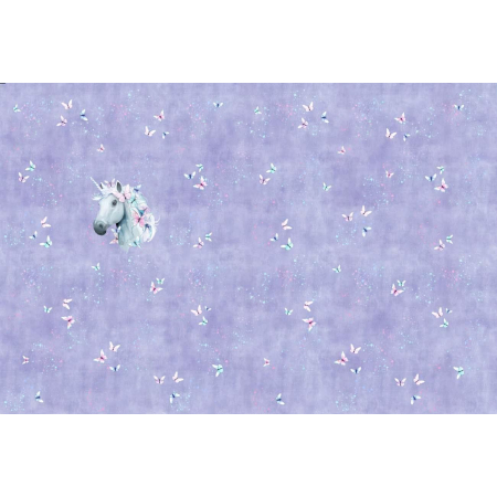 Jersey panneau - Unicorn & Butterflies lilas - Collection exclusive Glitzerpüppi