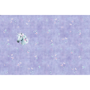 Jersey panneau - Unicorn & Butterflies lilas -...