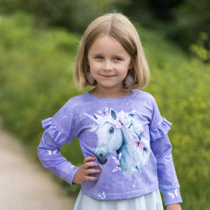 Jersey panneau - Unicorn & Butterflies lilas -...