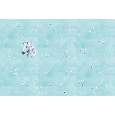 Jersey panneau - Unicorn & Butterflies menthe - Collection exclusive Glitzerpüppi