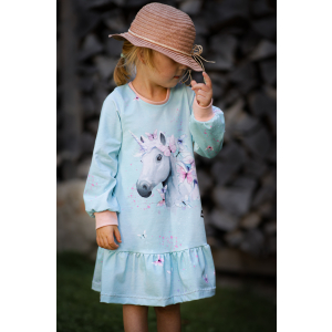 Jersey panneau - Unicorn & Butterflies menthe -...